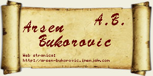 Arsen Bukorović vizit kartica